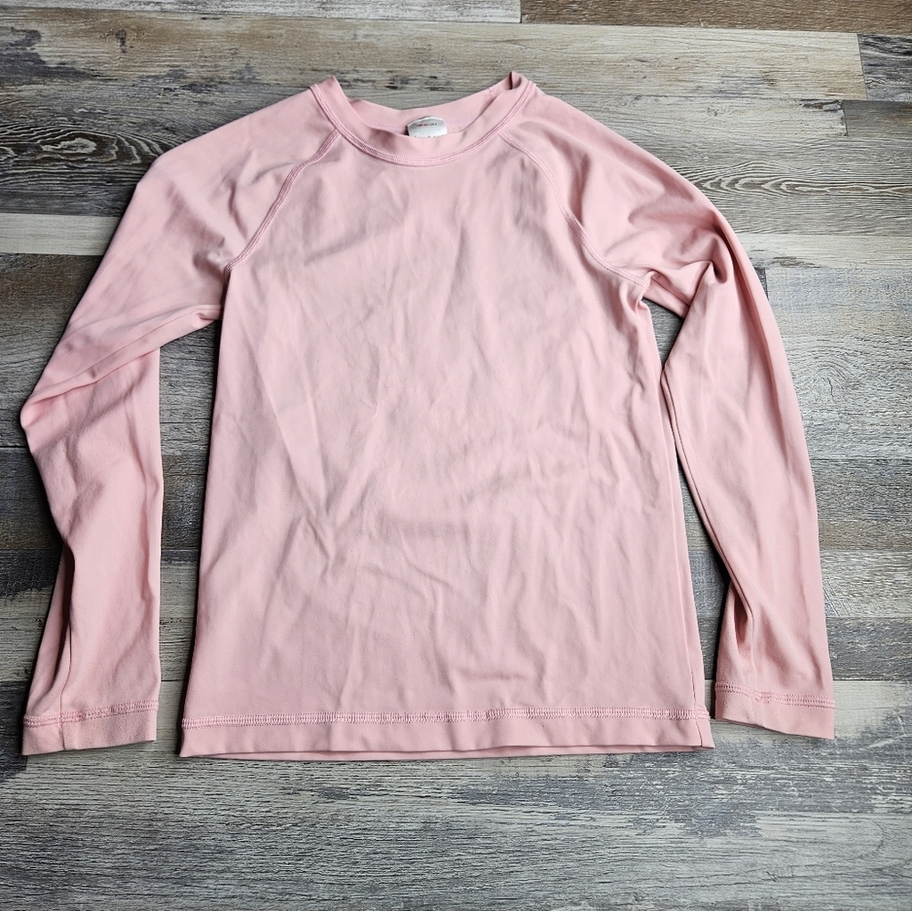 Hanna Andersson Girl's Pink Rash Guard Swim Top Size 8